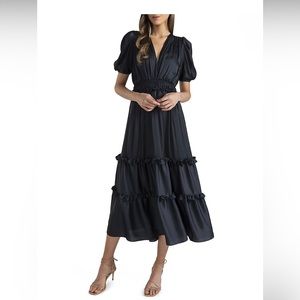 Shoshanna Marcela Shirred Maxi Dress Black